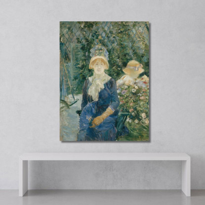 Donna In Un Giardino Berthe Morisot bmr52 quadro stampato su tela