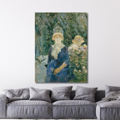 Donna In Un Giardino Berthe Morisot bmr52 quadro stampato su tela