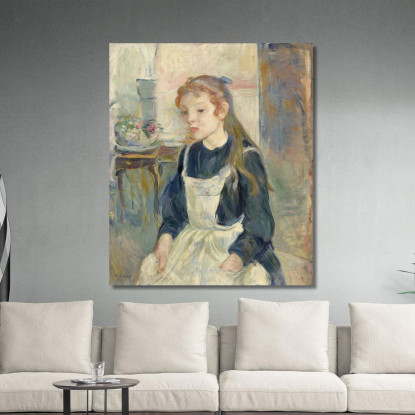 Giovane Ragazza Con Un Grembiule Berthe Morisot bmr55 quadro stampato su tela