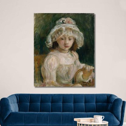 Giovane Ragazza Con Cappello Berthe Morisot bmr56 quadro stampato su tela