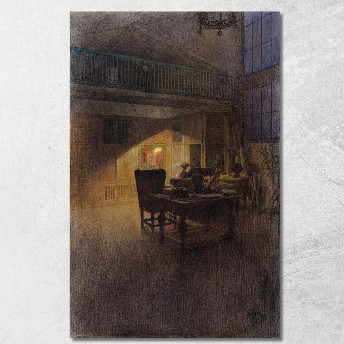 Al Pianoforte Carl Larsson clr6 quadro stampato su tela Al Pianoforte Carl Larsson clr6 quadro stampato su tela
