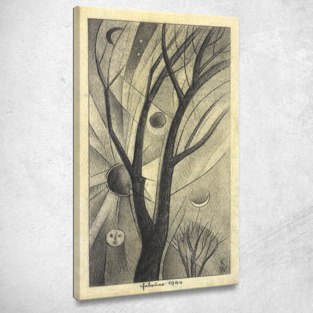 Albero E Stelle Karl Wiener kwn67 quadro stampato su tela Albero E Stelle Karl Wiener kwn67 quadro stampato su tela