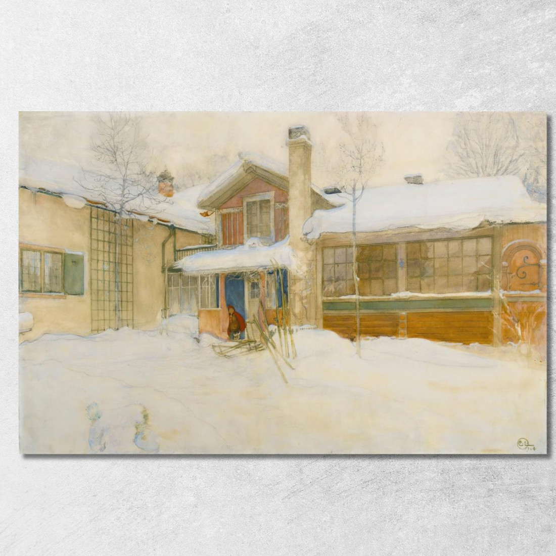 Il Mio Cottage Di Campagna In Inverno A Sundborn Carl Larsson clr38 quadro stampato su tela Il Mio Cottage Di Campagna In Inverno A Sundborn Carl Larsson clr38 quadro stampato su tela