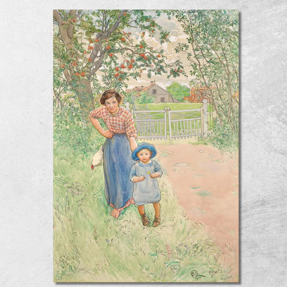Saluta Il Gentiluomo! Carl Larsson clr50 quadro stampato su tela Saluta Il Gentiluomo! Carl Larsson clr50 quadro stampato su tela