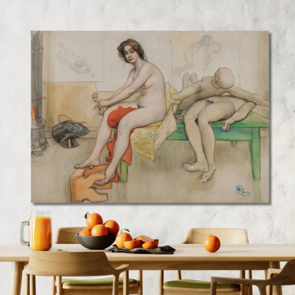 La Modella E I Manichini Carl Larsson clr54 quadro stampato su tela