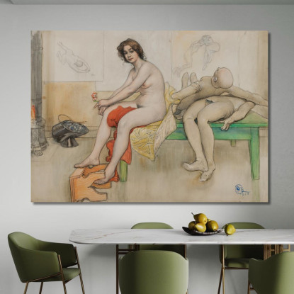 La Modella E I Manichini Carl Larsson clr54 quadro stampato su tela