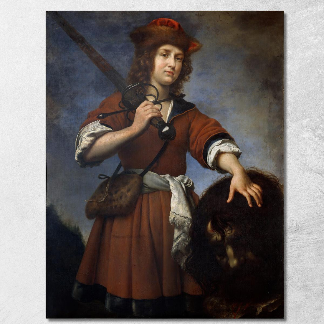 Davide Con La Testa Di Golia Carlo Dolci cdl3 quadro stampato su tela Davide Con La Testa Di Golia Carlo Dolci cdl3 quadro stampato su tela