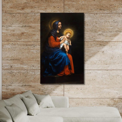 Madonna Col Bambino Carlo Dolci cdl5 quadro stampato su tela