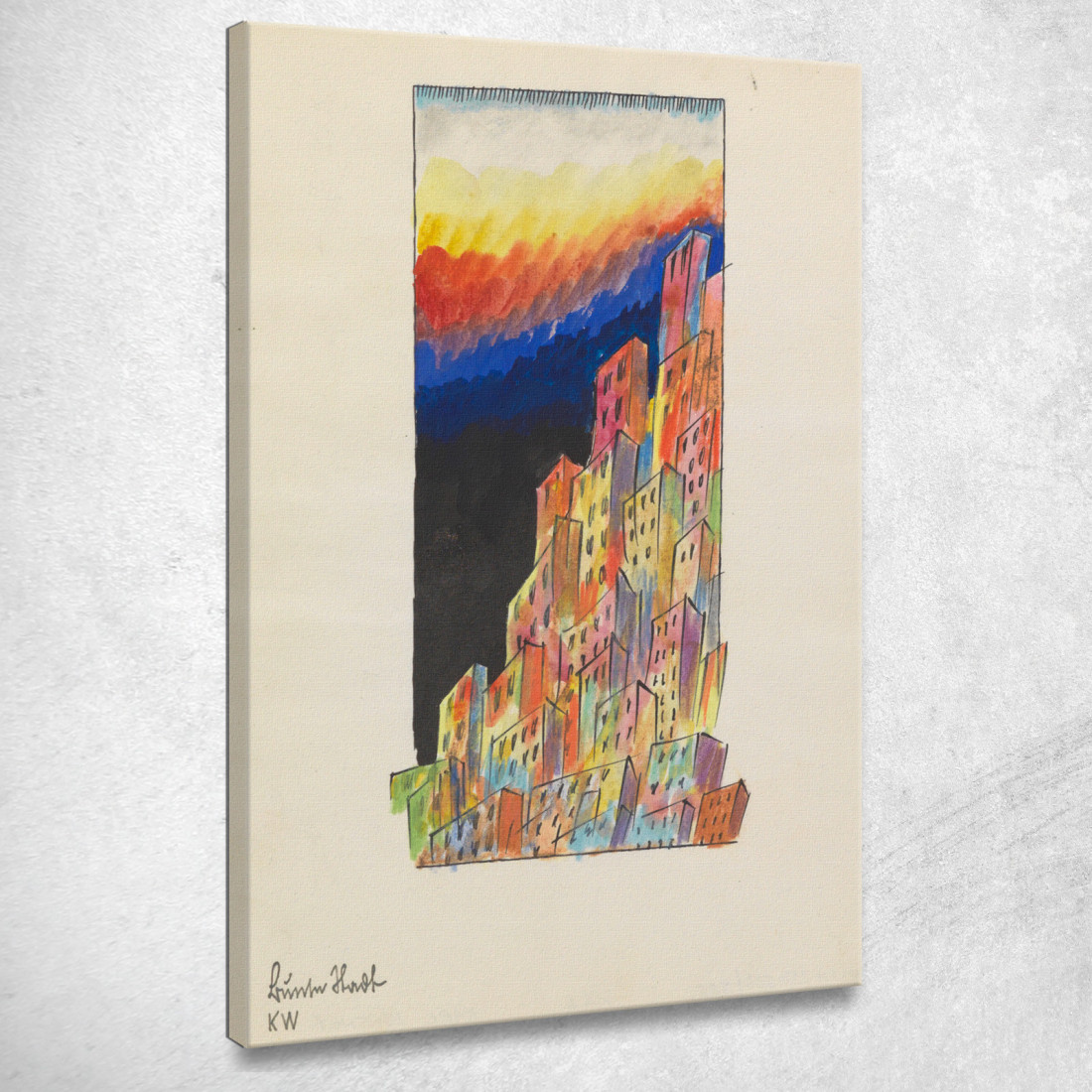 Colorata Città Di Graz Karl Wiener kwn81 quadro stampato su tela Colorata Città Di Graz Karl Wiener kwn81 quadro stampato su tela