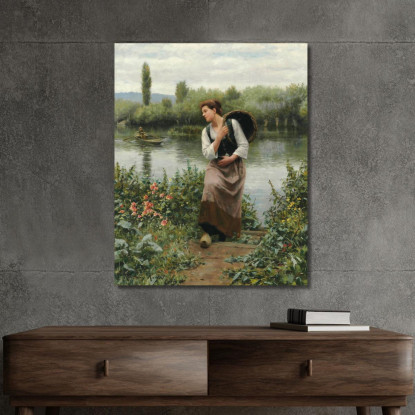 Donna Con Un Cesto Daniel Ridgway Knight drk1 quadro stampato su tela