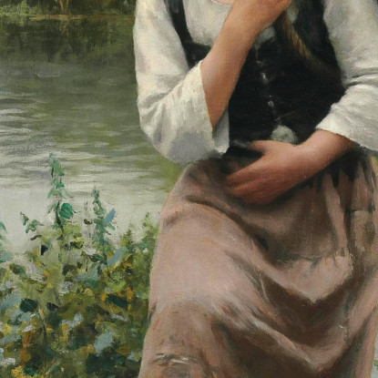 Donna Con Un Cesto Daniel Ridgway Knight drk1 quadro stampato su tela