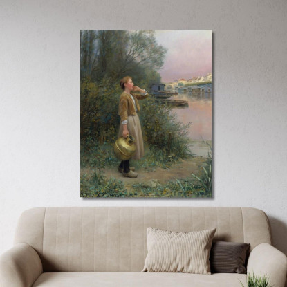 Ragazza Con Brocca D'Acqua Daniel Ridgway Knight drk11 quadro stampato su tela