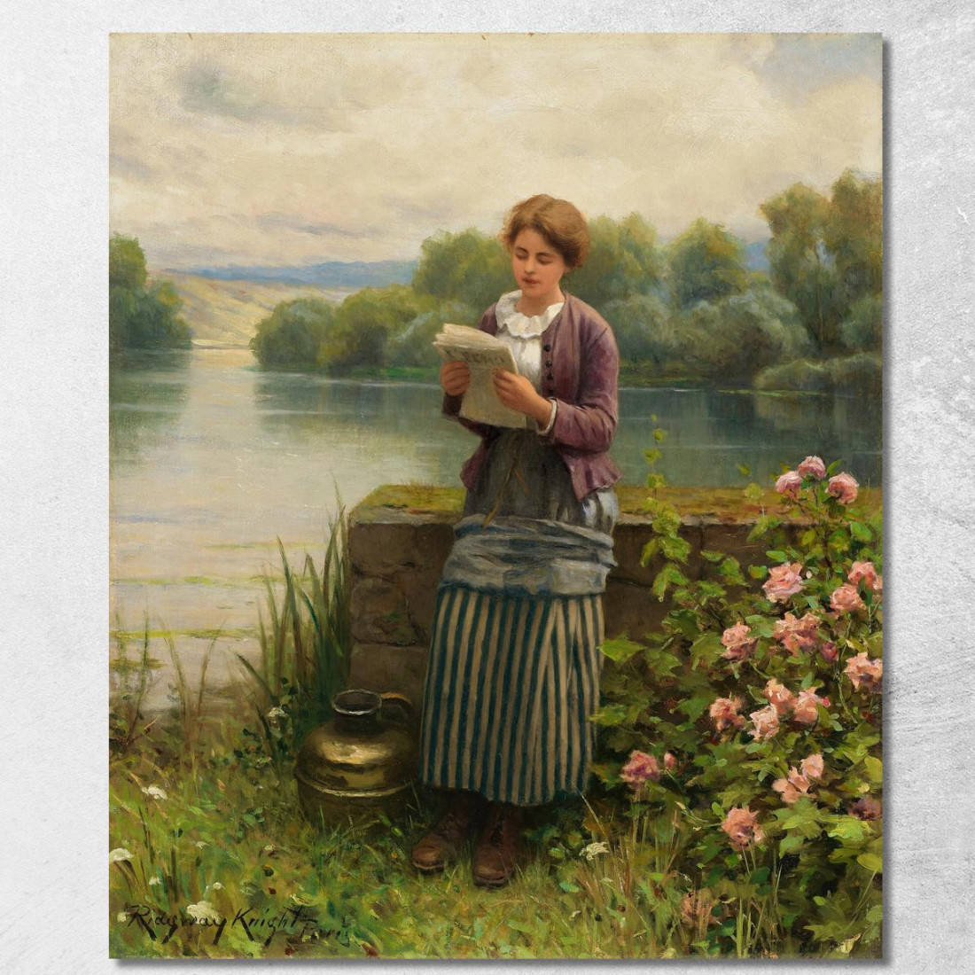 Notizie Interessanti Daniel Ridgway Knight drk13 quadro stampato su tela Notizie Interessanti Daniel Ridgway Knight drk13 quadro stampato su tela
