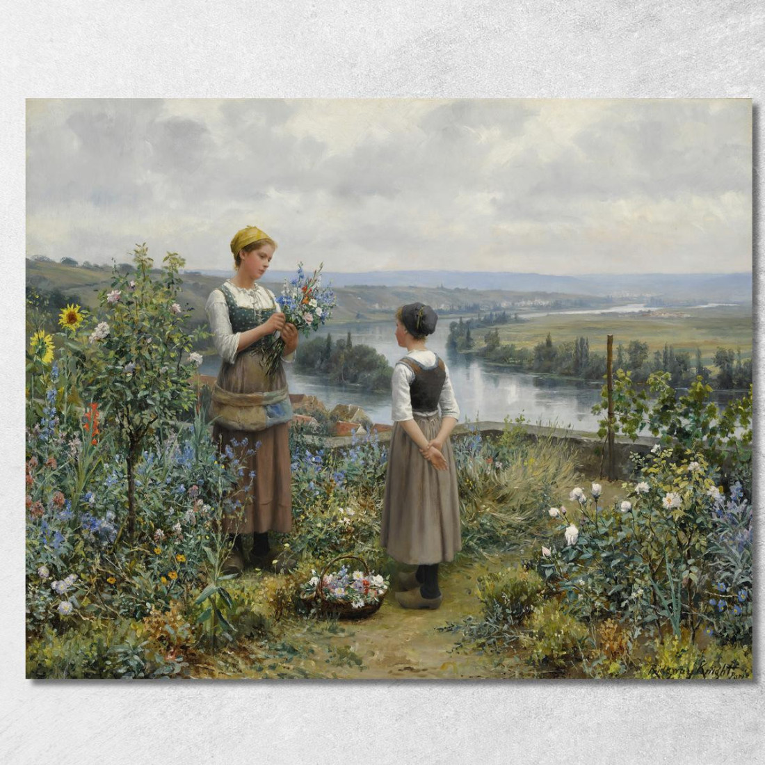 Raccolta Di Fiori Daniel Ridgway Knight drk20 quadro stampato su tela Raccolta Di Fiori Daniel Ridgway Knight drk20 quadro stampato su tela