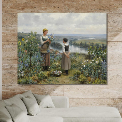 Raccolta Di Fiori Daniel Ridgway Knight drk20 quadro stampato su tela