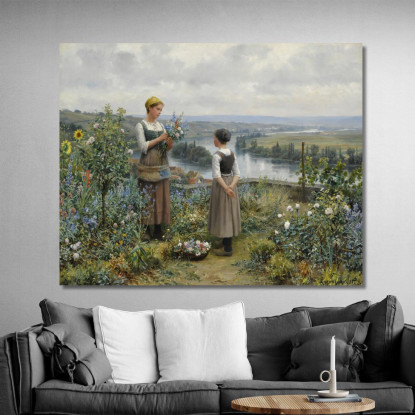 Raccolta Di Fiori Daniel Ridgway Knight drk20 quadro stampato su tela