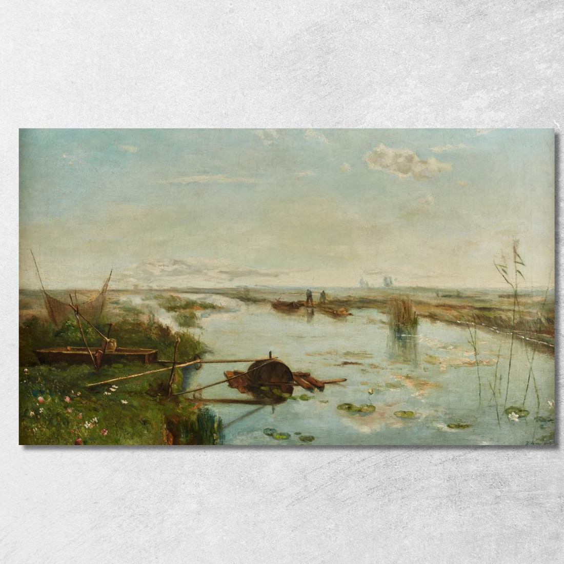 Barche Sul Fiume Daniel Ridgway Knight drk22 quadro stampato su tela Barche Sul Fiume Daniel Ridgway Knight drk22 quadro stampato su tela
