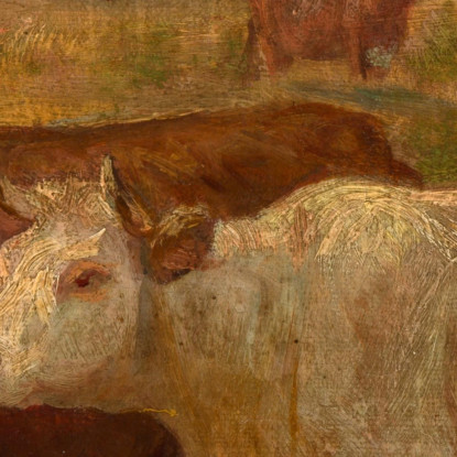 Mucche Edward Mitchell Bannister emb5 quadro stampato su tela