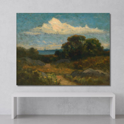Paesaggio: Alberi E Rocce Vicino Al Lago Edward Mitchell Bannister emb12 quadro stampato su tela