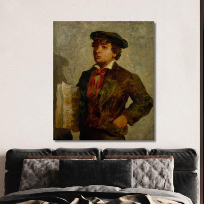 Ragazzo Dei Giornali Edward Mitchell Bannister emb18 quadro stampato su tela