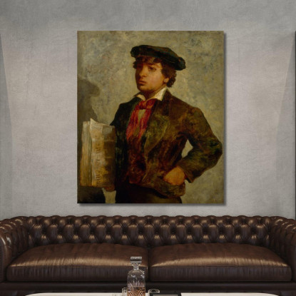 Ragazzo Dei Giornali Edward Mitchell Bannister emb18 quadro stampato su tela