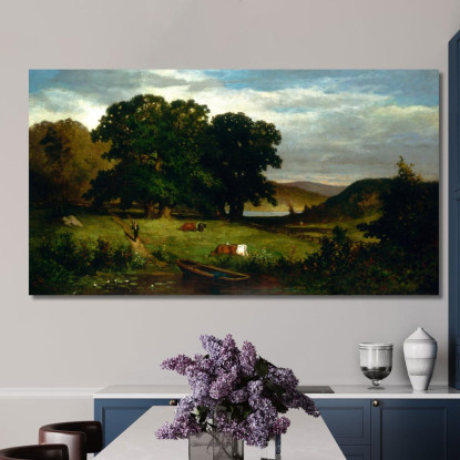 Querce Edward Mitchell Bannister emb19 quadro stampato su tela