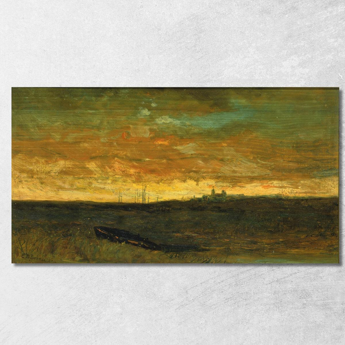 Scena Al Tramonto Edward Mitchell Bannister emb31 quadro stampato su tela