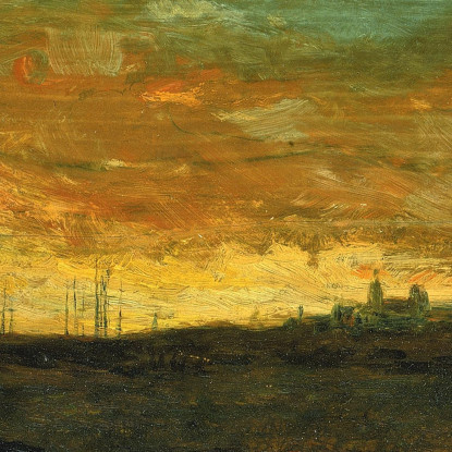 Scena Al Tramonto Edward Mitchell Bannister emb31 quadro stampato su tela