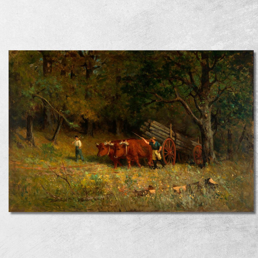 Ragazzo E Uomo Con Buoi Edward Mitchell Bannister emb38 quadro stampato su tela Ragazzo E Uomo Con Buoi Edward Mitchell Bannister emb38 quadro stampato su tela
