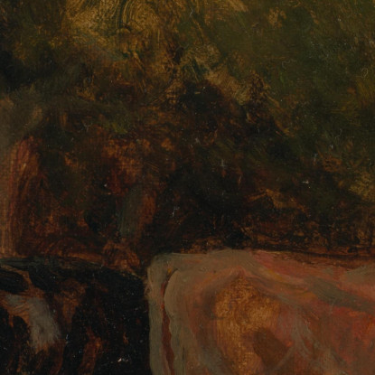 Cinque Mucche Al Pascolo Tetto Sullo Sfondo Edward Mitchell Bannister emb42 quadro stampato su tela