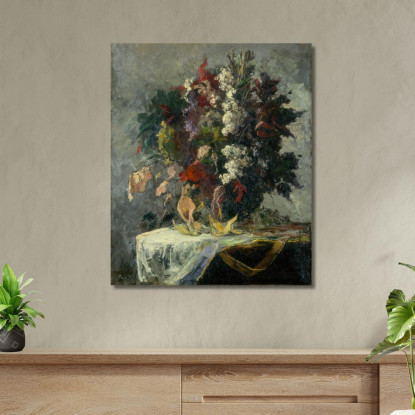 Natura Morta Floreale Edward Mitchell Bannister emb43 quadro stampato su tela