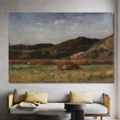 Paesaggio Con Mucche Al Pascolo Sulle Colline Edward Mitchell Bannister emb48 quadro stampato su tela