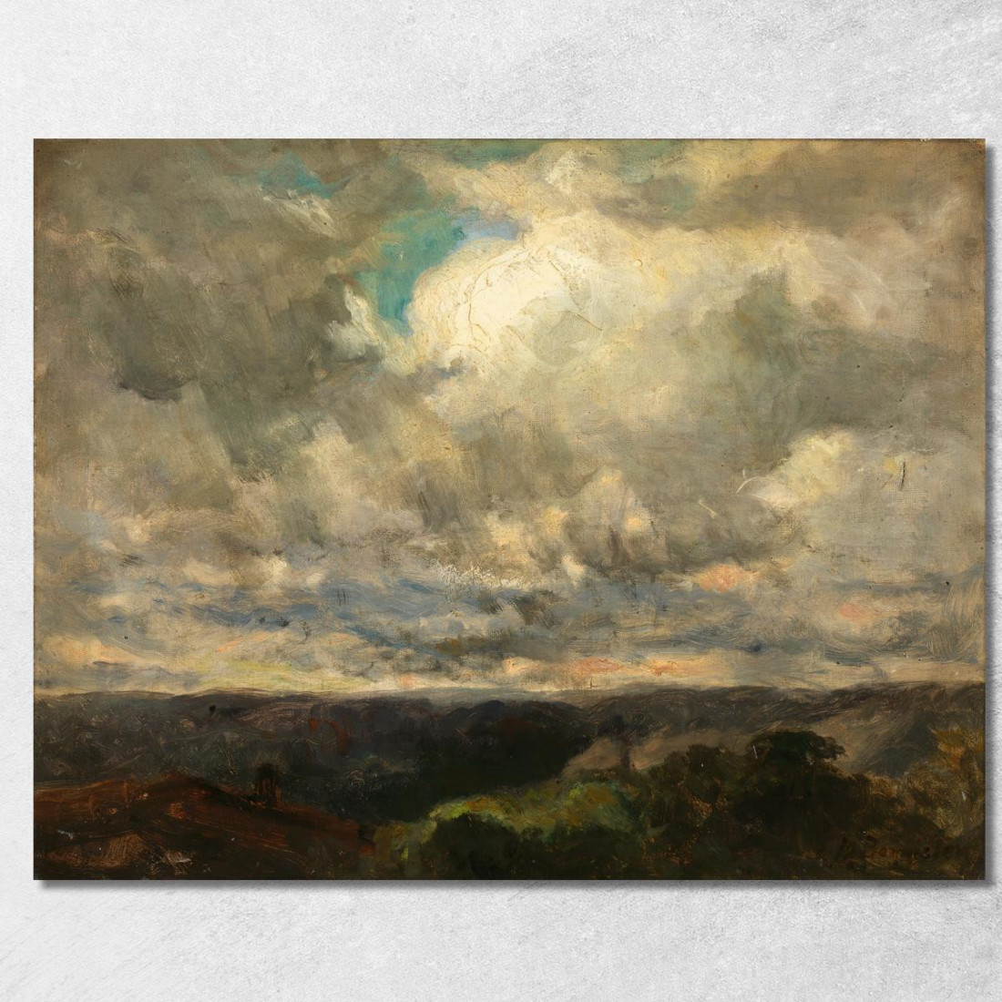 Paesaggio Cielo Nuvoloso Edward Mitchell Bannister emb54 quadro stampato su tela Paesaggio Cielo Nuvoloso Edward Mitchell Bannister emb54 quadro stampato su tela