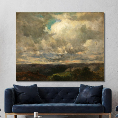 Paesaggio Cielo Nuvoloso Edward Mitchell Bannister emb54 quadro stampato su tela
