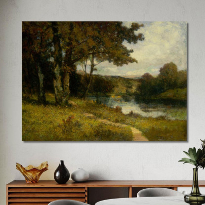 Paesaggio Alberi Vicino Al Fiume Edward Mitchell Bannister emb56 quadro stampato su tela