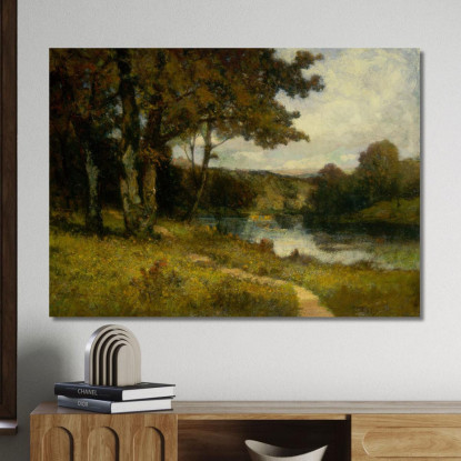 Paesaggio Alberi Vicino Al Fiume Edward Mitchell Bannister emb56 quadro stampato su tela