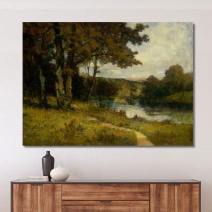 Paesaggio Alberi Vicino Al Fiume Edward Mitchell Bannister emb56 quadro stampato su tela