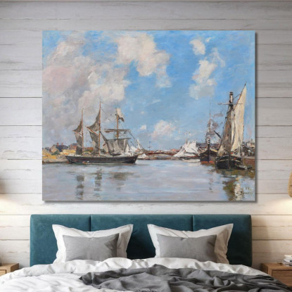 Deauville Il Bacino Eugène Boudin ebd36 quadro stampato su tela
