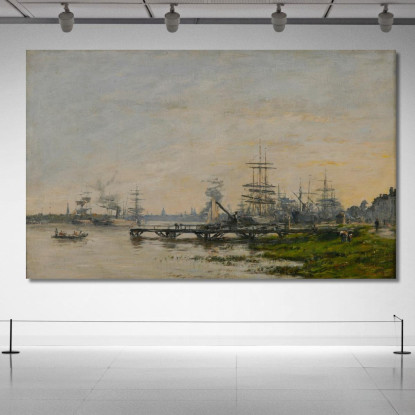 Il Porto Di Bordeaux Visto Dal Molo Di Bacalan Eugène Boudin ebd84 quadro stampato su tela