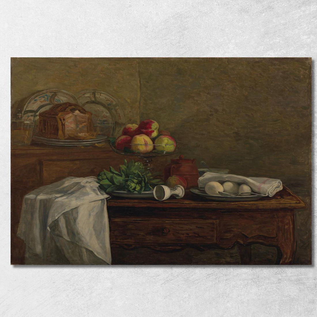 Natura Morta Con Portauovo Rovesciato Eugène Boudin ebd93 quadro stampato su tela Natura Morta Con Portauovo Rovesciato Eugène Boudin ebd93 quadro stampato su tela
