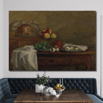 Natura Morta Con Portauovo Rovesciato Eugène Boudin ebd93 quadro stampato su tela