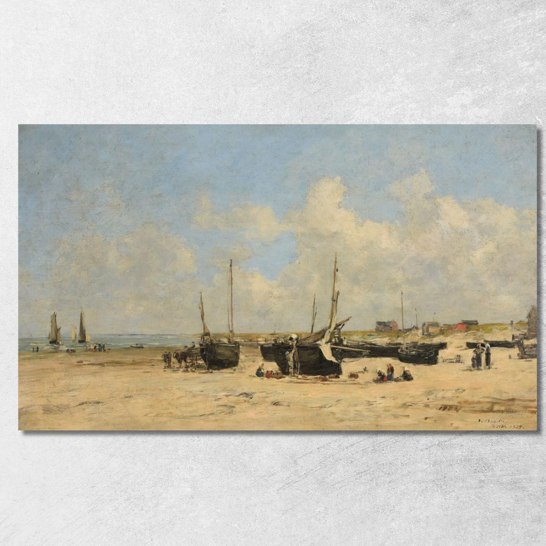 Spiaggia Di Berck A Bassa Marea Eugène Boudin ebd106 quadro stampato su tela Spiaggia Di Berck A Bassa Marea Eugène Boudin ebd106 quadro stampato su tela