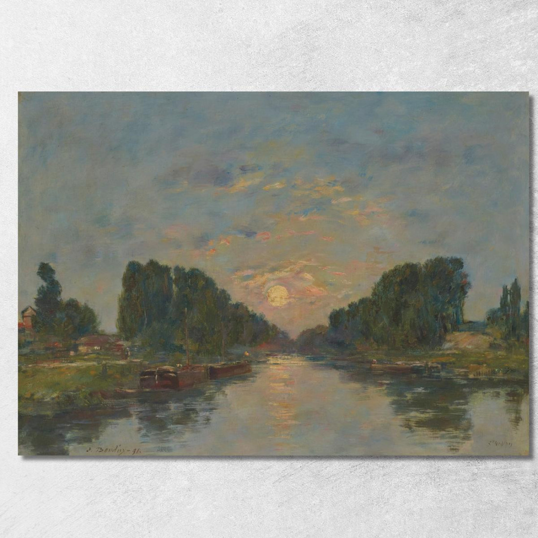 Saint-Valery-Sur-Somme - Effetto Di Luna Sul Canale Eugène Boudin ebd120 quadro stampato su tela Saint-Valery-Sur-Somme - Effetto Di Luna Sul Canale Eugène Boudin ebd120 quadro stampato su tela