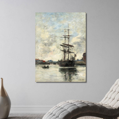 Nave Sulla Touques Eugène Boudin ebd126 quadro stampato su tela