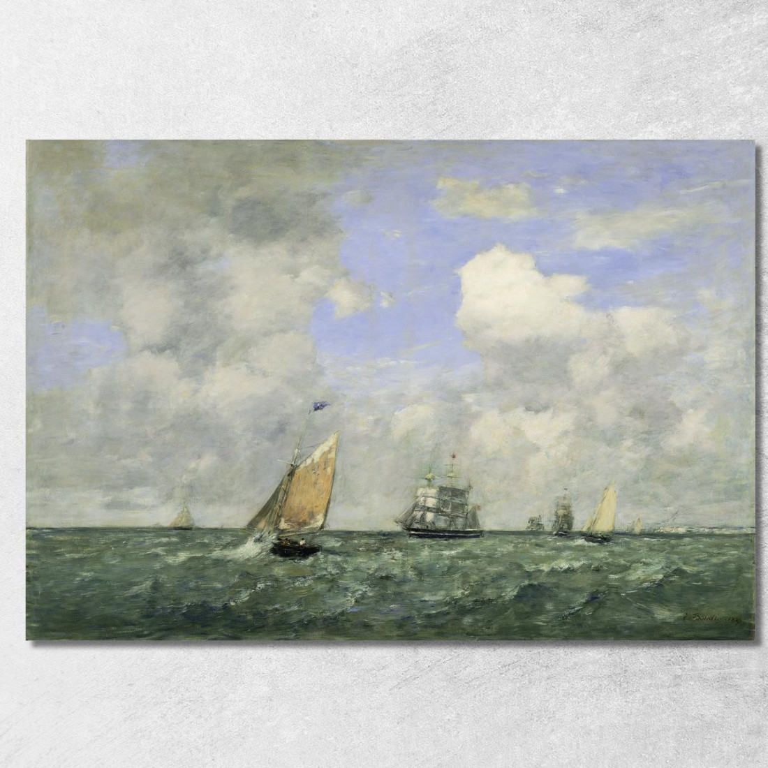 Navi E Barche A Vela Che Lasciano Le Havre Eugène Boudin ebd127 quadro stampato su tela Navi E Barche A Vela Che Lasciano Le Havre Eugène Boudin ebd127 quadro stampato su tela
