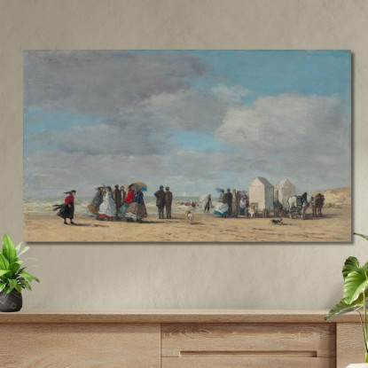 La Spiaggia Di Trouville Eugène Boudin ebd134 quadro stampato su tela