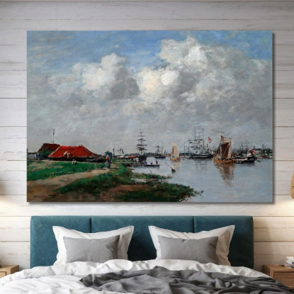 Il Fiume Schelda Ad Anversa Eugène Boudin ebd141 quadro stampato su tela