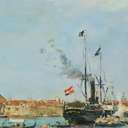Venezia Il Canal Grande Vapori E Gondole Eugène Boudin ebd168 quadro stampato su tela