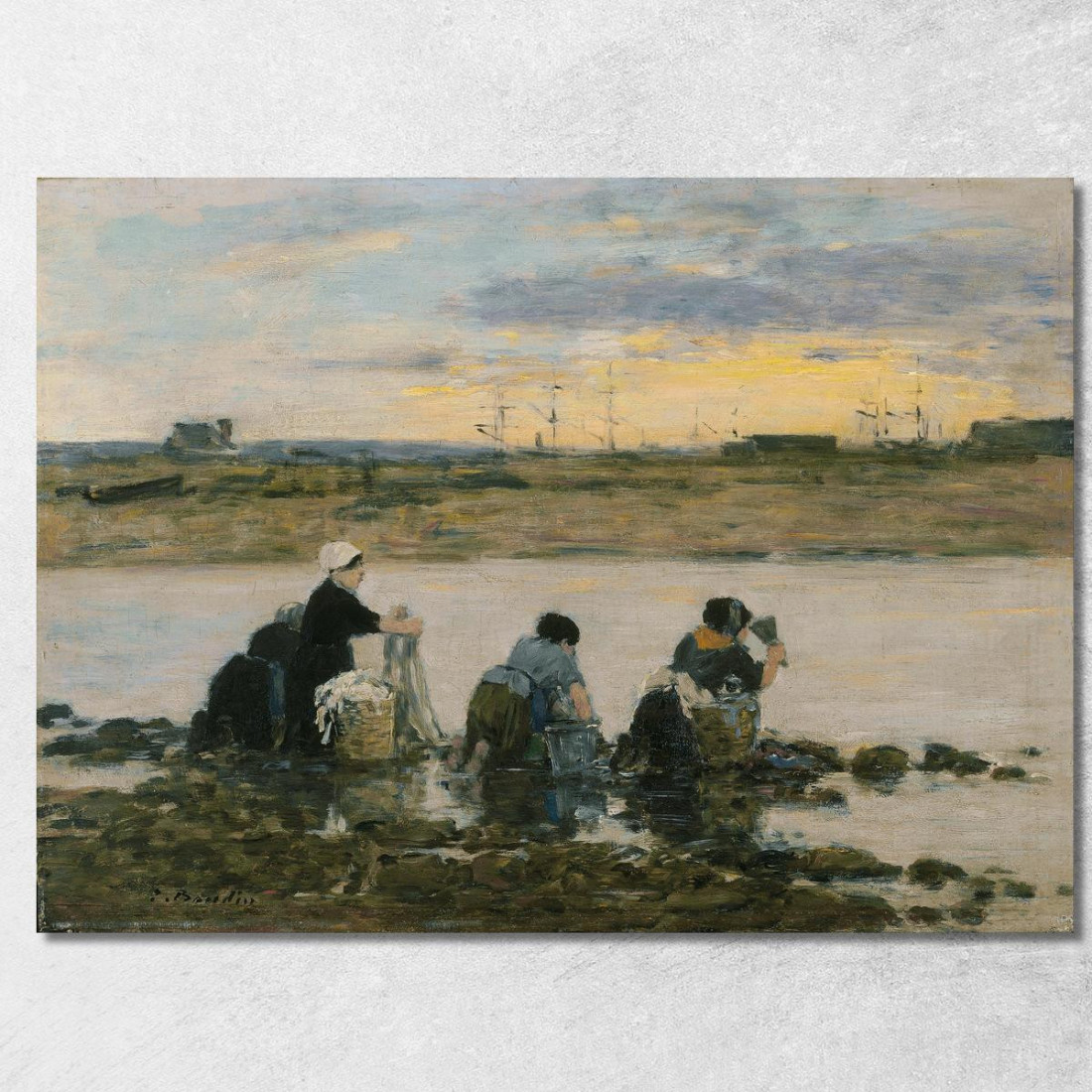 Lavandaie Presso Il Fiume Eugène Boudin ebd182 quadro stampato su tela Lavandaie Presso Il Fiume Eugène Boudin ebd182 quadro stampato su tela