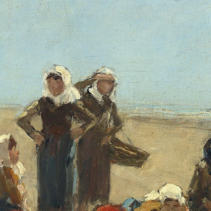 Donne Sulla Spiaggia Di Berck Eugène Boudin ebd184 quadro stampato su tela